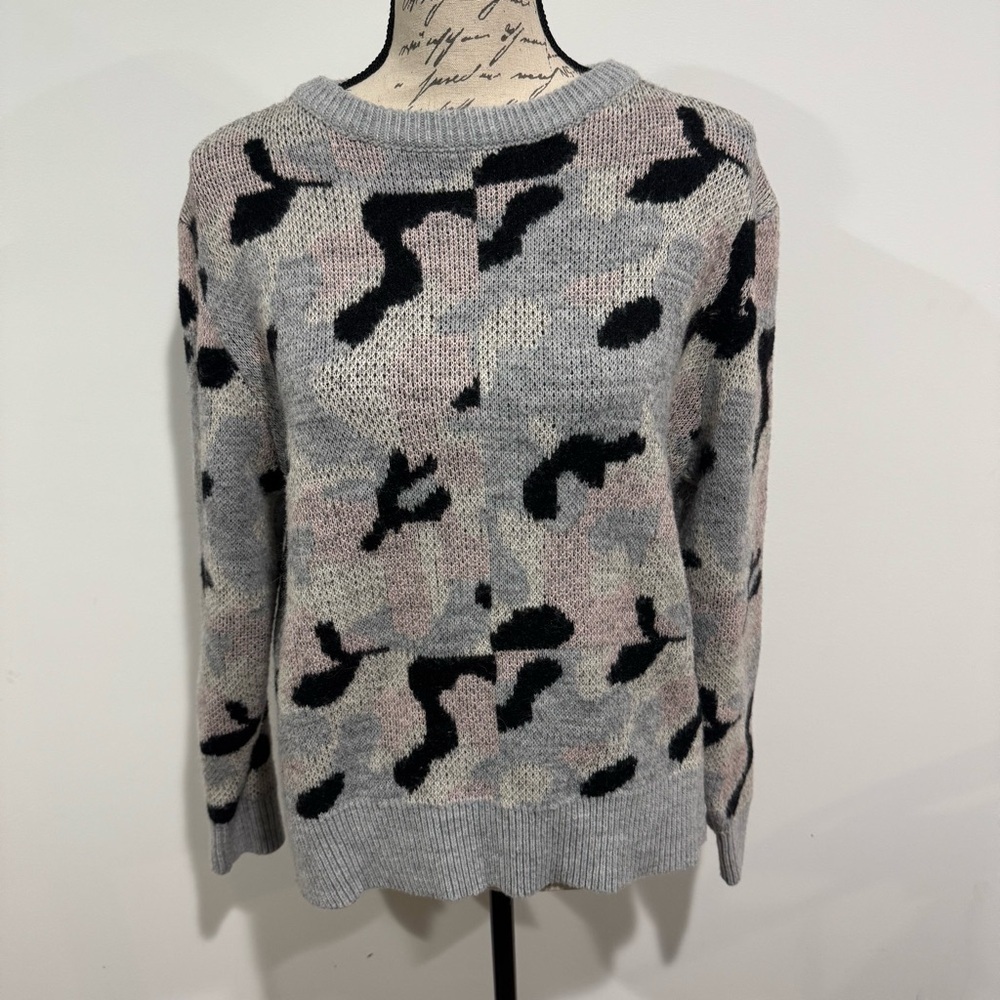 Thml Leopard Print Crewneck Sweater With Black Pi… - image 8